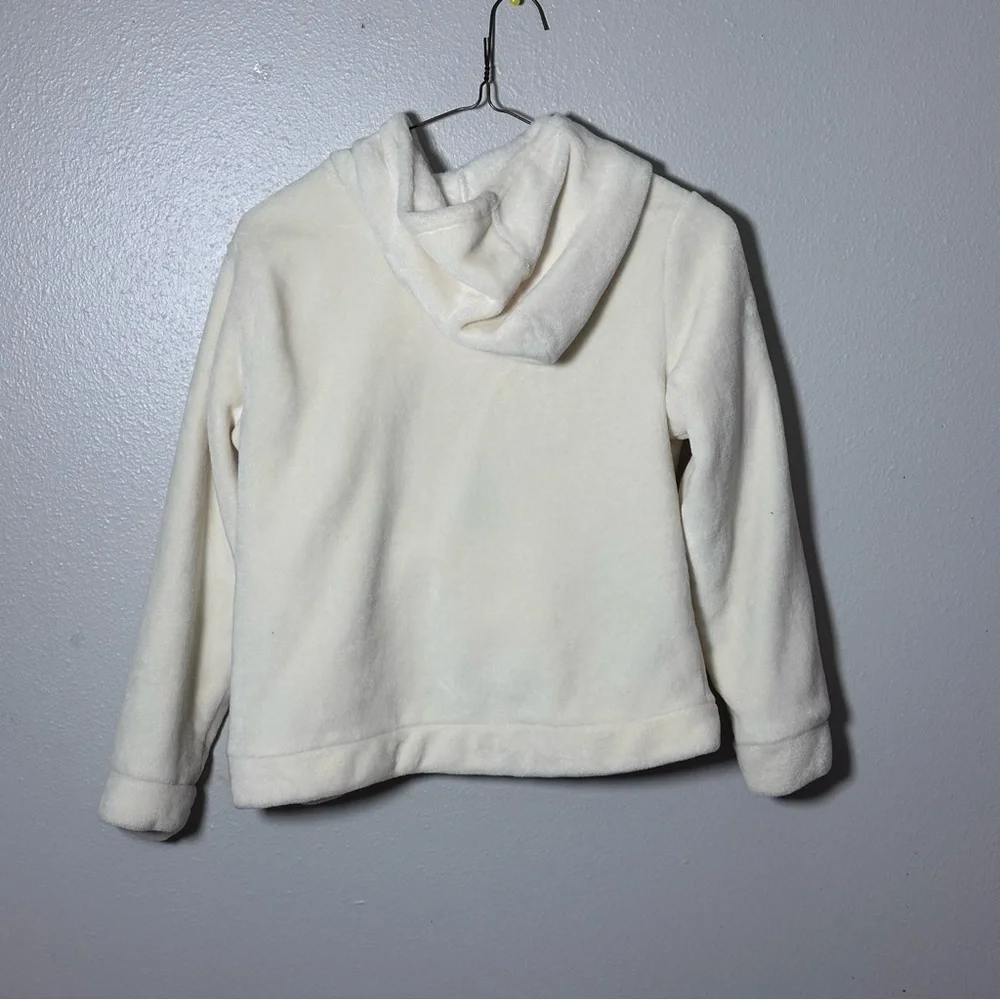 H&M Girls Kids White Cream Pullover Unicorn‎ Hoodie Sweater size 8/10.